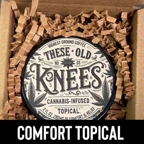 These Old Knees Concentrated Fast Acting Pain Relief Topical with 280mg of CBD, CBDa, CBGa and THC (hemp derived)