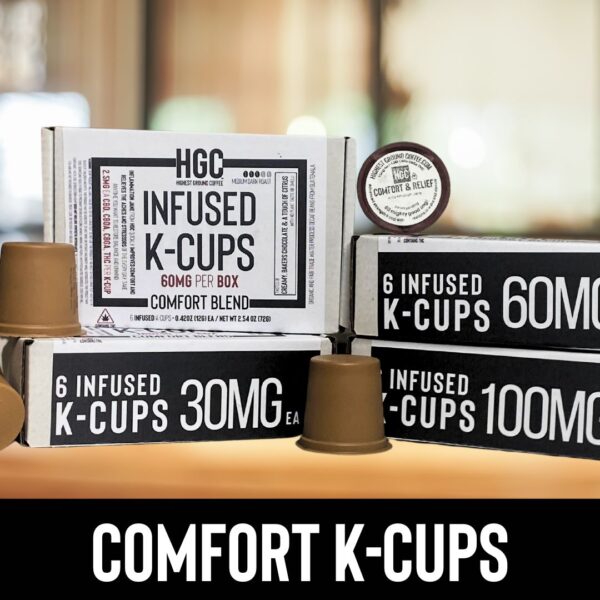 Infused K-Cups with Comfort by Inflammation Jane with CBD, CBDa, CBGa and THC (hemp-derived)